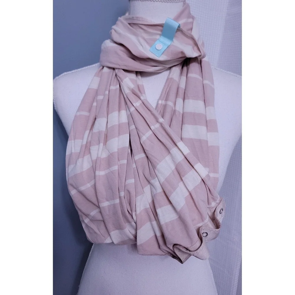 Lululemon Pink Stripe Snap Scarf Wrap Infinity Loop